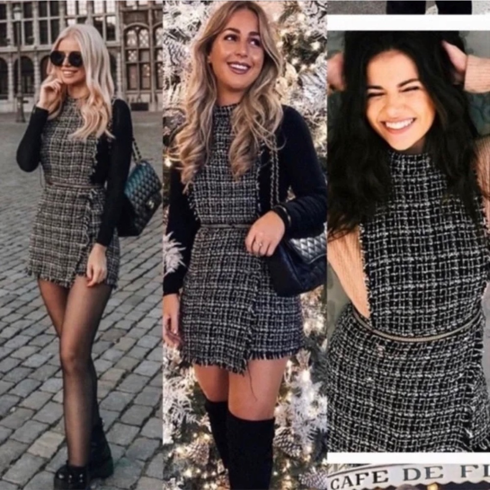 ZARA TWEED ROMPER PLAYSUIT BLOGGERS FAVORITE